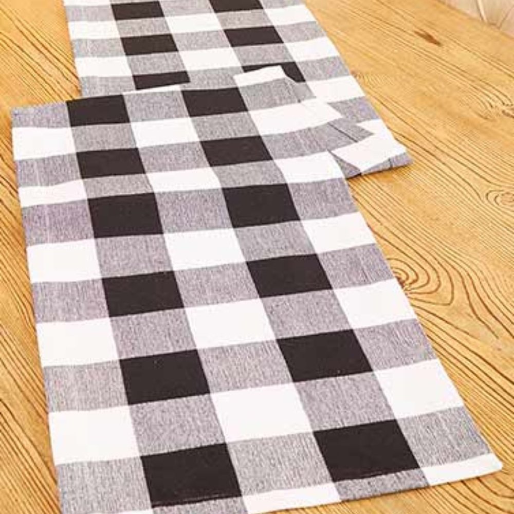 Black and White 72 Inch Table Runner
